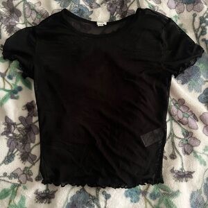 used GARAGE Black mesh cropped tank top